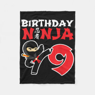 Geburtstags-Ninja - 9 Jahre alte Ninja-Party - Geb Fleecedecke