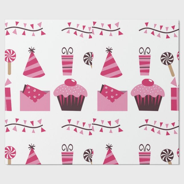 Geburtstags-Packpapier Geschenkpapier (Saum)