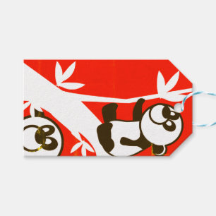 Geburtstags-Pandas Geschenkanhänger