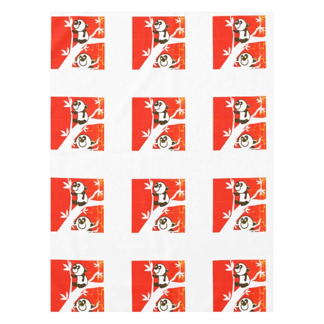 Geburtstags Pandas Tischdecke (Vorderseite)