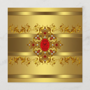 Geburtstags-Party der Frau 50. Gold Einladung