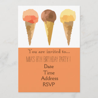 Geburtstags-Party des Pastelleiscrememädchens Einladung