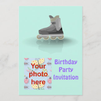 Geburtstags-Party Einladung mit Rollenblatt-Foto