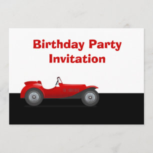 Geburtstags-Party Einladung mit rotem Vintagem