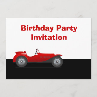 Geburtstags-Party Einladung mit rotem Vintagem