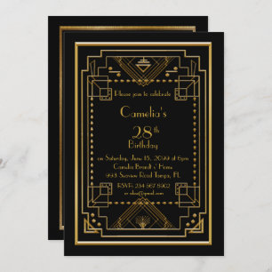 Geburtstags-Party Einladungsfrau, großes Gatsby, Einladung