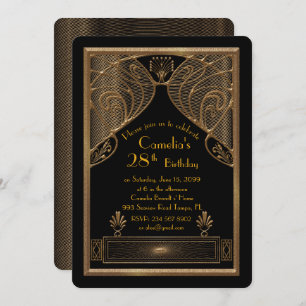 Geburtstags-Party Einladungsfrau, großes Gatsby, Einladung