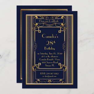 Geburtstags-Party Einladungsfrau, großes Gatsby, Einladung