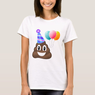 Geburtstags-Party Emoji kacken entspannten Sitz-T T-Shirt