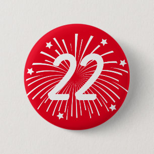 Geburtstags-Party-Feierknöpfe mit Alterszahl Button