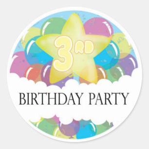Geburtstags-Party-Feiertagsticker Runder Aufkleber