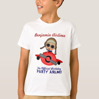 Geburtstags-Party-Fluglinien-T - Shirt