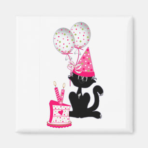 Geburtstags-Party-Katze Magnet