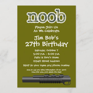 Geburtstags-Party - lustiger Noob Gamer Einladung