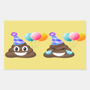 Geburtstags-Party Poopers Emoji Aufkleber