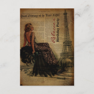 Geburtstags-Party Turms Paris Eiffel girly Pariser Einladung