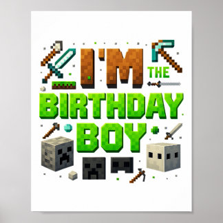Geburtstags-Party-Videospieler Pixel Nummer Ich bi Poster