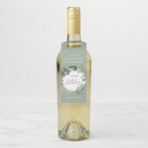 Geburtstags-Partydekor des Watercolorlaubs 30. Flaschenanhänger