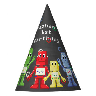 Geburtstags-Partyhüte des Roboters themed Partyhütchen