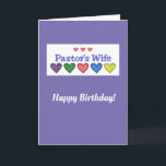 Geburtstags-Pastoren Ehefrau Christliche Karte GH<br><div class="desc">Gingham Hearts Motiv für die Ehefrau dieses Pastors Happy Birthday Wishings. Schrift und Text im Inneren.</div>