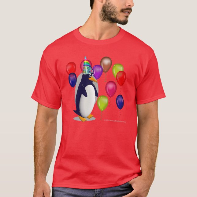 Geburtstags-Pinguin T-Shirt (Vorderseite)