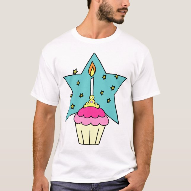 Geburtstags-Prinzessin Cupcake Shirt (Vorderseite)