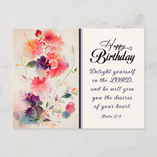 Geburtstags Psalm 37:4 Habe deine Freude am HERRN Postkarte