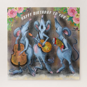 Geburtstags-Puzzle-Geschenk mit Maus-Musikband - S Puzzle