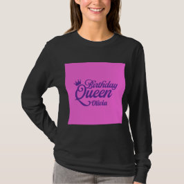 Geburtstags-Queen-T-Shirt schwarz T-Shirt