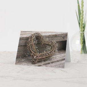 Geburtstags-Reben-Herz-Kranz mit Baby's Breath Karte
