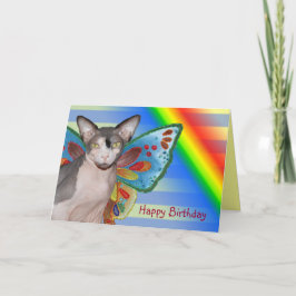 Geburtstags-Regenbogen-Katzen-Fee der Karten-| Karte