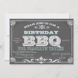 Geburtstags-Schiefertafel-BBQ Einladung