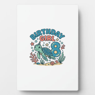 Geburtstags-Schildkröte 8. Geburtstags-Shirt-Desig Fotoplatte