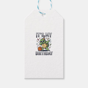 Geburtstags-Schildkröte-Basketball-Party-Vektor-De Geschenkanhänger