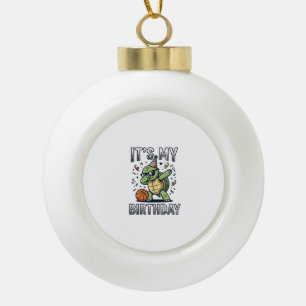 Geburtstags-Schildkröte-Basketball-Party-Vektor-De Keramik Kugel-Ornament
