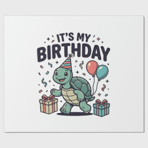 Geburtstags-Schildkröten-Party-Vektordesign_1 Geschenkpapier