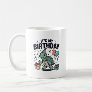 Geburtstags-Schildkröten-Party-Vektordesign_1 Kaffeetasse
