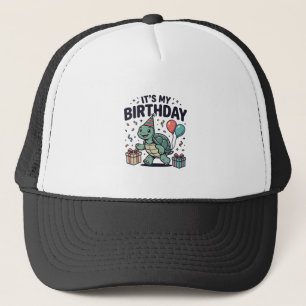 Geburtstags-Schildkröten-Party-Vektordesign_1 Truckerkappe