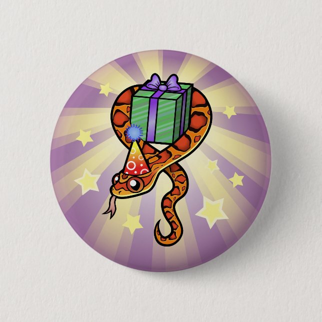 Geburtstags-Schlange Button (Vorderseite)