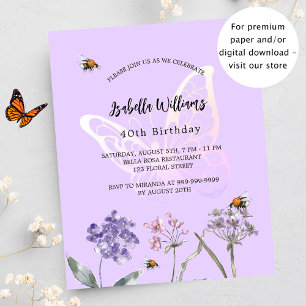 Geburtstags-Schmetterling Veilchen-Blumen Budget-E