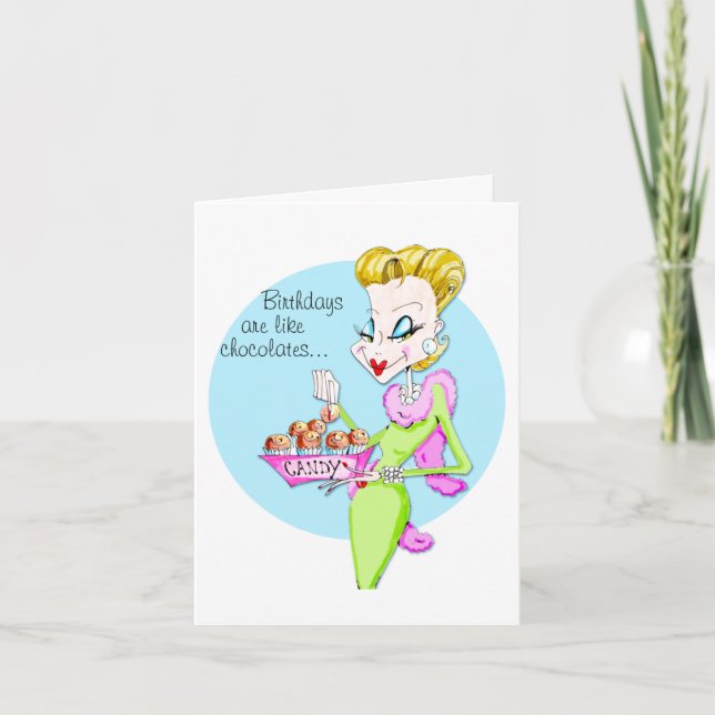 Geburtstags-/Schokoladen- u. Geburtstagskarte Karte (Vorderseite)