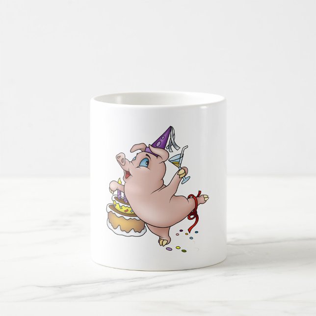 Geburtstags-Schweinepartying Kaffeetasse (Von Creator hochgeladen)
