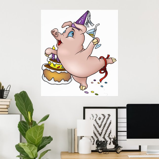 Geburtstags-Schweinepartying Poster (Von Creator hochgeladen)