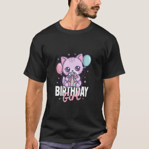 Geburtstags-Shirt für Mädchen - Süße Kawaii-Katze T-Shirt