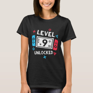 Geburtstags-Shirt Junge Level 9 freigeschaltet Vid T-Shirt