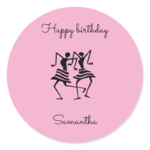 Geburtstags Silhouette Celebration Dancers Pink