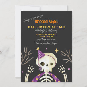 Geburtstags-Skelett-Halloween-Party Einladung