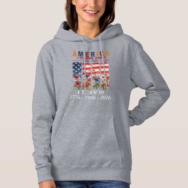 Geburtstags-Sonderanfertigung: Amerika wird 250 -  Hoodie (Vorderseite)