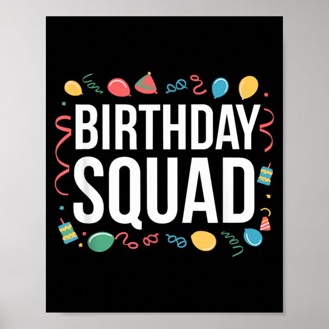 Geburtstags-Squad Geburtstagsfeier-Crew Poster (Vorne)