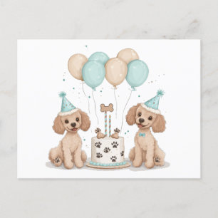 Geburtstags-Standard-Doodle-Hunde Postkarte